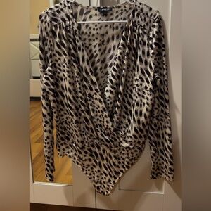Express leopard print bodysuit blouse, never worn